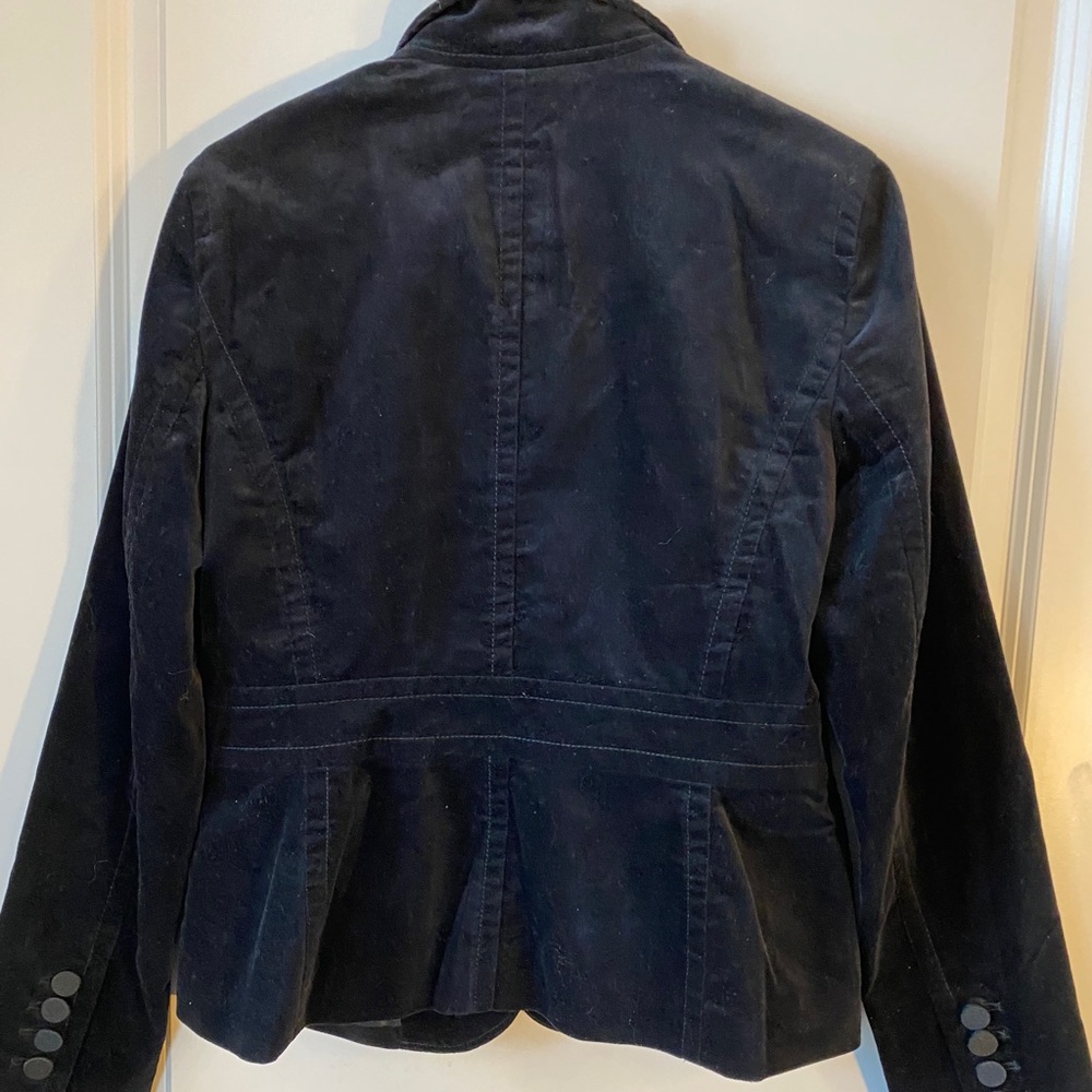 Talbots Black Velvet One Button Structured Blazer… - image 7